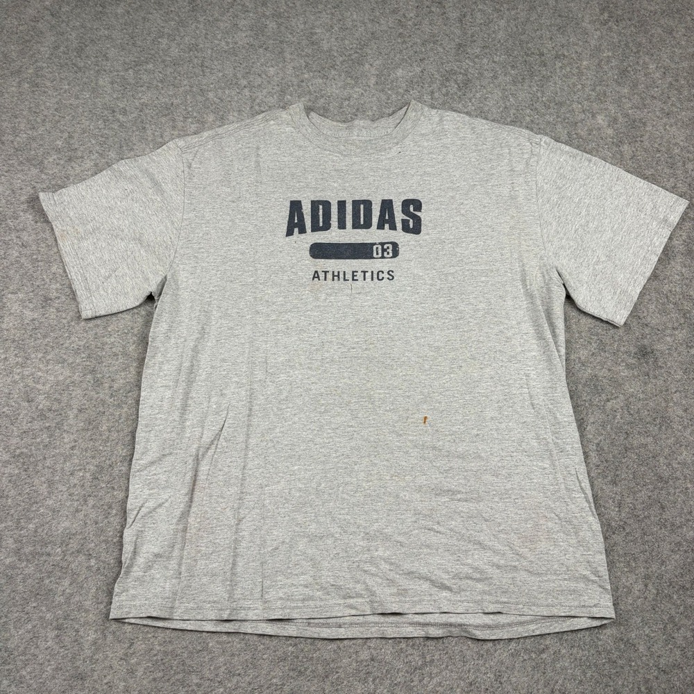 Adidas Athletics T Shirt Mens XL Gray Graphic Surf Beach Skate‎ Y2K Tee